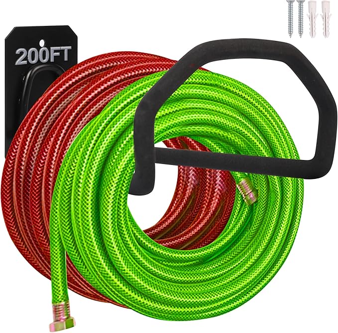 300 ft Garden Hose Holder - Oversized Hose Hanger Wall Mount Water Hose Holders for Outside, Extra Heavy Duty Hose Rack for Garden Hose Storage and Extension Cords