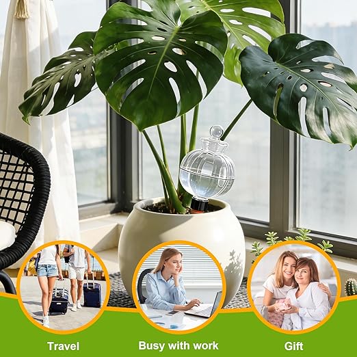 18 Oz Large Plant Watering Globes Large Self Watering Globes, Water Globes Bulbs for Indoor Outdoor Plants, Plant Water Bulbs Feeders for Watering Plants During Vacation Away Time 2-Pack