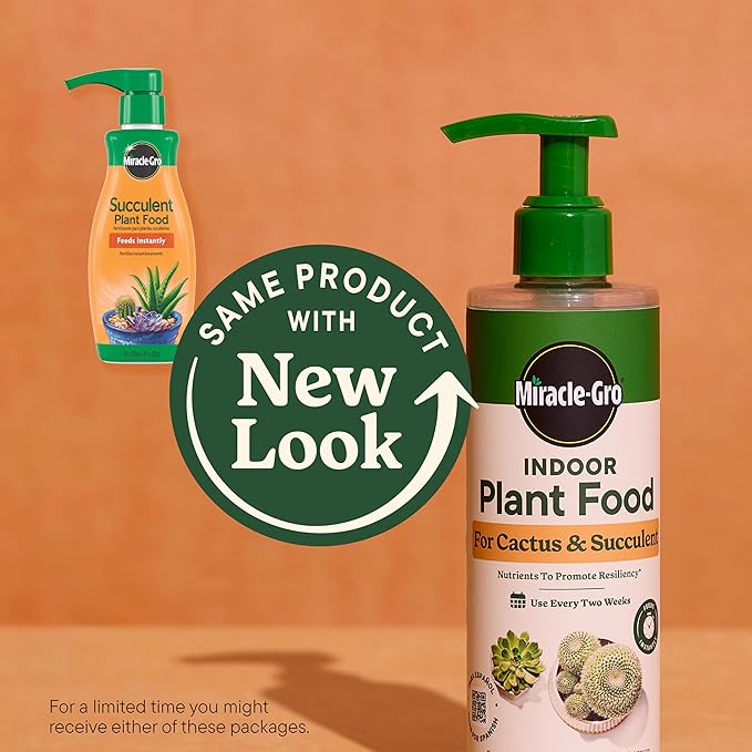 Miracle-Gro Indoor Potting Mix (8 qt.) and Indoor Plant Food (8 fl. oz.) for Cactus & Succulent - Bundle for Growing and Fertilizing Indoor Cacti and Succulents