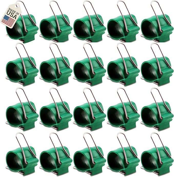 Reusable Greenhouse Clips Made in USA – Orchid Clips, Plant Support Clips & Cord Clips – Heavy-Duty, Weather-Resistant & Durable – Secure Stems, Vines, Wires, Cables, Tomato Plants – Indoor & Outdoor