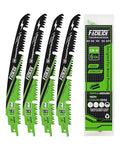 9-Inch Pruning Blades for Wood - Reciprocating Saw Blades Set, FACHLICH Arc Cutting Edge 6TPI Saw Blades for Tree Pruning, Wood Cutting(4 Pack)