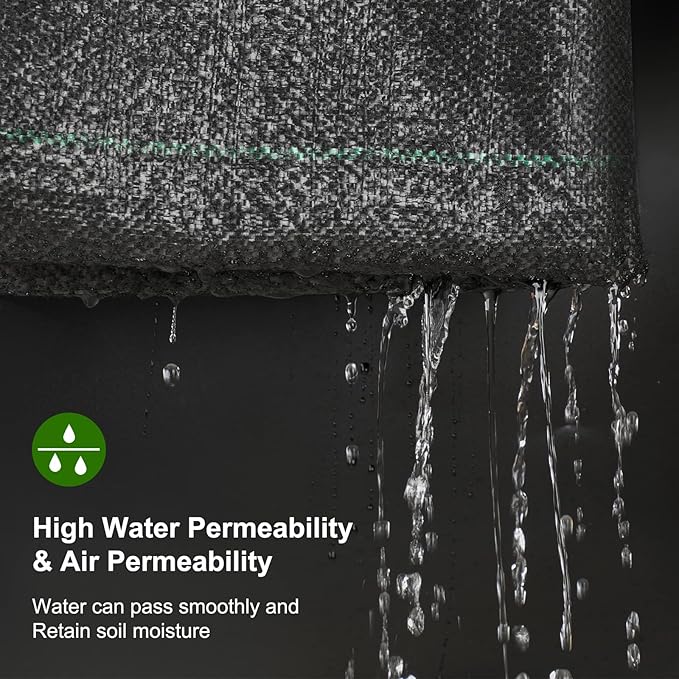 5oz Weed Barrier Landscape Fabric Heavy Duty, 1.3ft x 50ft Dual-Layer Premium Garden Landscaping Fabric, Ground Cover Weed Control Fabric Outdoor Weed Mat Garden Lawn Fabric