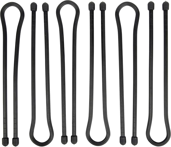 Nite Ize Original Gear Tie - 18-Inch Reusable Rubber Twist Gear & Zip Ties - Electric Cord Organizers - Black, 18-Inch, 6 Pack
