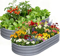 2 Pack 6x3x1ft Raised Garden Bed, 12" Tall Galvanized Metal Raised Beds for Gardening, Rust Resistant Elevated Garden Bed, Planters Box Kit for Outdoor Plants Vegetables Flowers Herbs Tomatoes, Grey