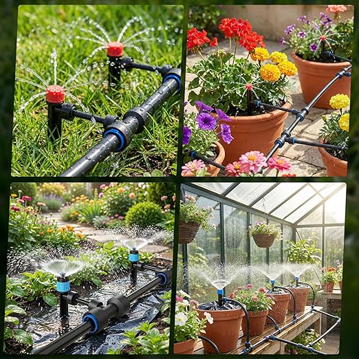 100FT Drip Irrigation System for Garden, 2026 Upgraded DIY Automatic Plant Watering Kit with Push-Fit Connectors, 30 Water-Saving Adjustable Drip Emitters for Yard, Lawn & Greenhouse