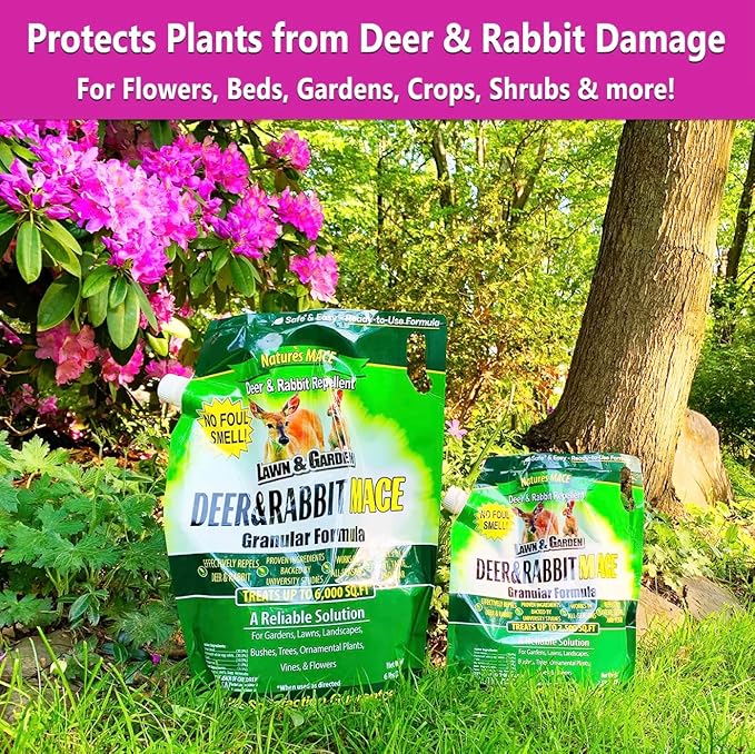 Nature's Mace Deer & Rabbit Repellent, 25 Pound Bag, Repel Deer from Your Home, Garden, Deterrent, Safe to use Around Children, Plants, Produce, Protect Your Garden Instantly, Plant Safe