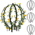 2 PCS Metal Garden Round Trellis for Climbing Plants, Large Black Powder Coated Obelisk for Roses, Vines, Flowers, Patio Doorway Garden Decor Indoor Outdoor, Easy Assembly (18.5" x 15'')