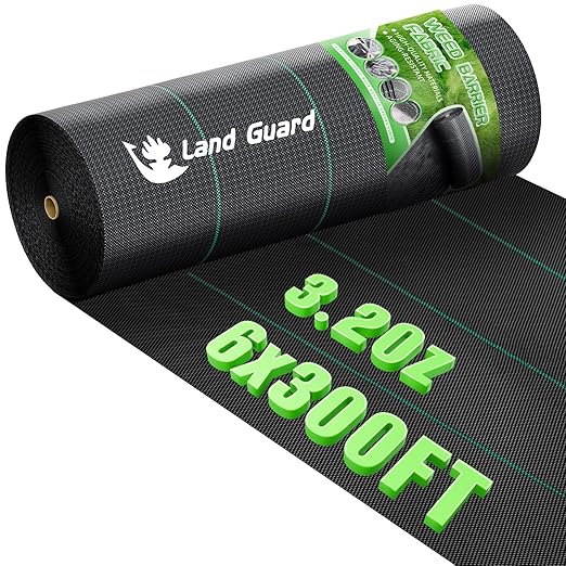 Land Guard 6ft x 300ft Weed Barrier Fabric Heavy Dusty, Ground Cover, Weed Mat, Woven Landscape Fabric for Garden, Lawn and Outdoor Project