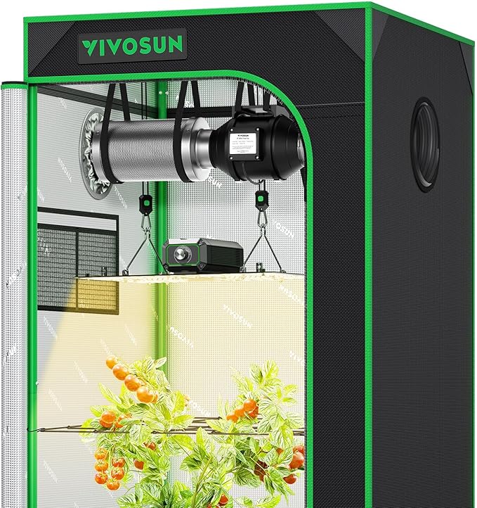 VIVOSUN Grow Tent Kit, 2 × 2ft 1-Plant System, WiFi-Controlled Grow System with Full Spectrum LED Grow Light, Automatic Ventilation, GrowHub Outlet A22 with Temperature and Humidity Sensor