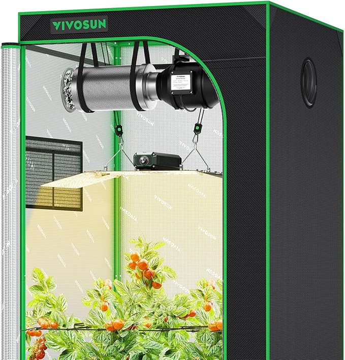 VIVOSUN Grow Tent Kit, 3 × 3ft Complete Grow System, WiFi-Controlled Grow System with 200W Full Spectrum LED Grow Light, Automatic Ventilation, GrowHub Outlet A22 with Temperature and Humidity Sensor