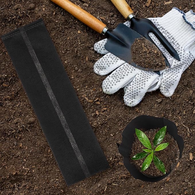 Fabric Grow Bags - 7x13.8 inches Breathable Black Seed Starter Plant Grow Bags for Seedling Pots, Nursery Pots for Plants, 50pcs