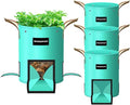 4 Pack 20 Gallon Potato Grow Bags,PE Garden Planter Bag with Breathable Screen Window Reinforced Handles for Potatoes Tomatoes Carrots Onions