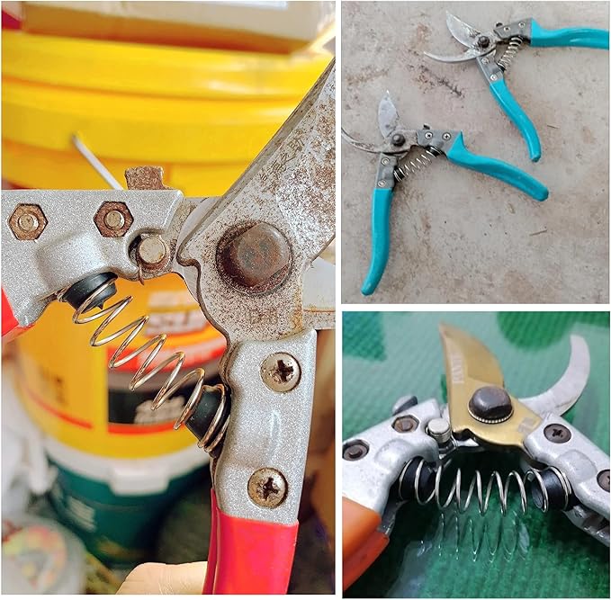 3 Set Precision Pruner Spring Replacement with Rubber Base End Cap for Pruning Shears Garden Pruners Garden Snips Trimming Scissors Clippers Repair Parts 2'' Length 50mm
