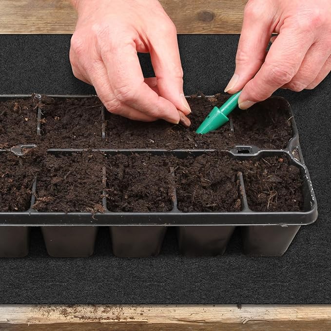 Willinglong 6 Pcs 12-Cell Replacement Capillary Mats, Self Watering Seed Starting Tray Watering Mat for Indoor Greenhouse Gardening(12.99 x 7.87 Inches)