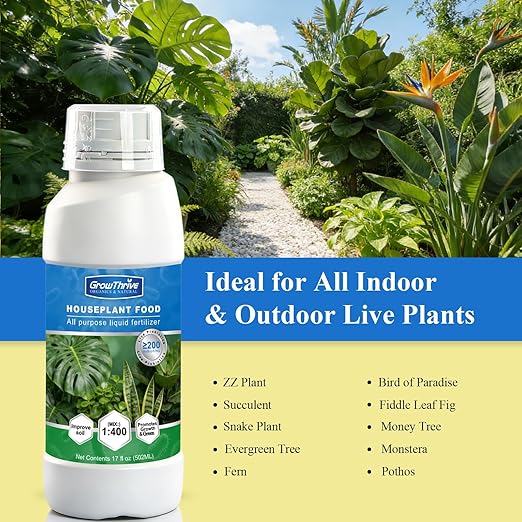 Organic Microbial Plant Fertilizer Liquid, 17oz (502ml) – Probiotic Nutrient for Indoor & Outdoor Green Plants, Monstera, Pothos, ZZ Plant & Potted Plants