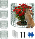 4 Pack Plant Protectors from Animals, 12''x12'' Metal Plant Cages for Outdoor Plants, Garden Plant Protector with Stakes & Zip Ties, Keep Rabbits Squirrels Out, Plant Cage for Flowers Vegetables