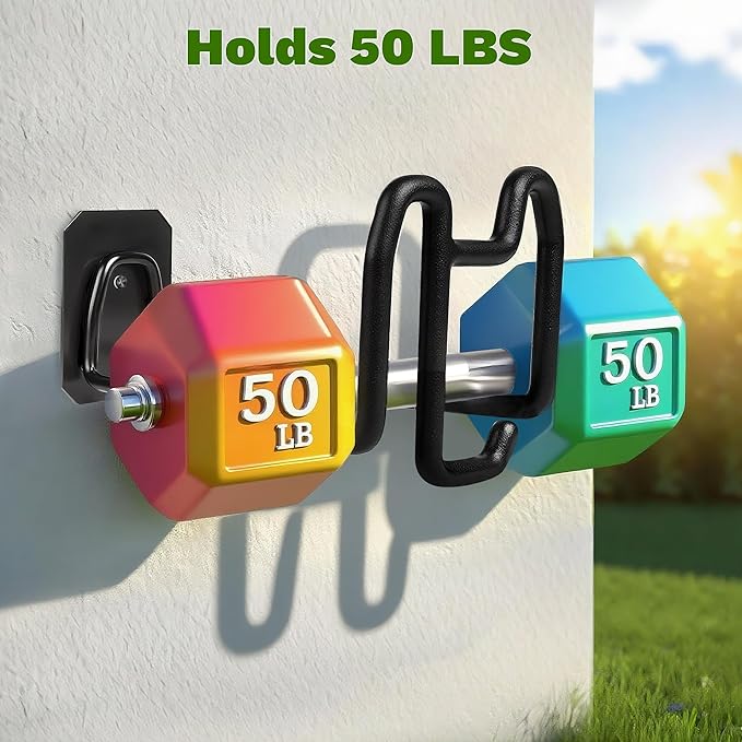 Garden Hose Holder Wall Mount - Metal Hose Hanger with Hook Heavy Duty Garden Hose Reel Sturdy Water Hose Holders for Outside Yard Lawn Storage