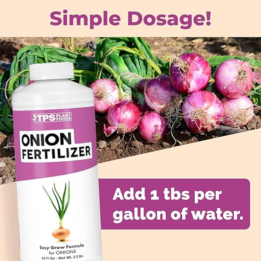 Onion Fertilizer for Onion Plants, Also Great for Garlic, Shallots, and Other Alliums, Liquid Fertilizer by TPS Plant Foods, 32 oz (1 Quart)