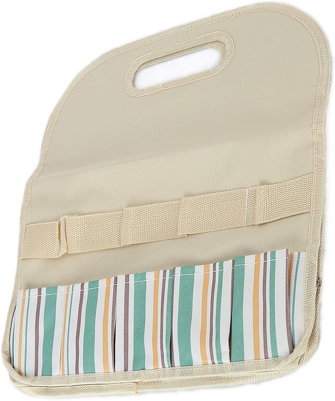 L Garden Tool, Portable Gardeni Sto, Ox Cloth with 5 Slots and Mesh s, Multifunction Handbag for Fertilizers Tools (Khaki)