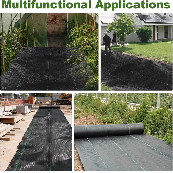 3.3FT×13FT Weed Barrier Fabric,Landscape Fabric, 3.2oz Weed Barrier Fabric Heavy Duty,Weed Control Garden Cloth,Woven Geotextile Fabric for Garden Beds, Underlayment, Commercial Driveway