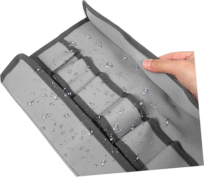 1pc Canvas Gardening Tool Storage Bag Rolling Tool Organizer for Home and Holder for Shovels Scissors and More Gray
