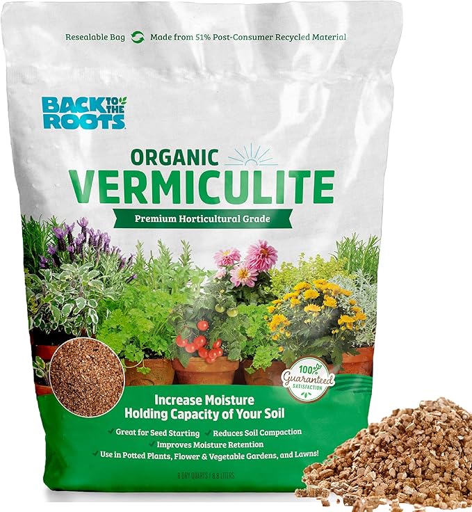 Back to the Roots 100% Organic Vermiculite | Made in the USA | Premium Nutrition for Indoor and Outdoor Plants