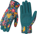 Trifabricy Gardening Gloves for Women, Breathable Leather Garden Gloves with Grip, Thorn-Proof Puncture-Resistant Work Gloves