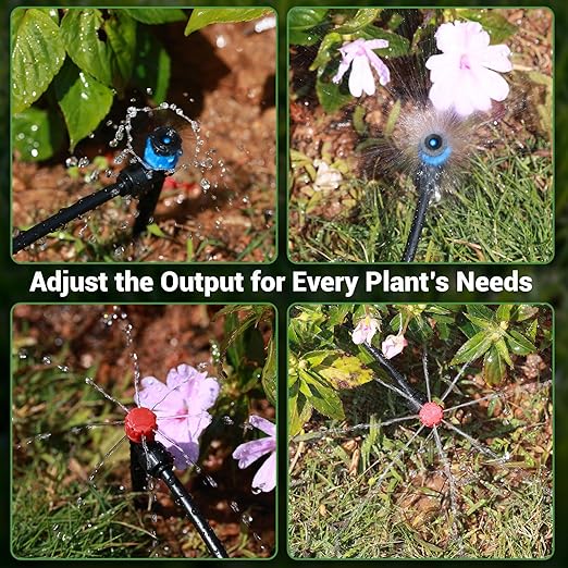 100FT Drip Irrigation System for Garden, 2026 Upgraded DIY Automatic Plant Watering Kit with Push-Fit Connectors, 30 Water-Saving Adjustable Drip Emitters for Yard, Lawn & Greenhouse