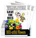 Pack of 20 Pre-Filled Flower Seed Packets for Pollinators Wedding Party Favors Bridal Shower School Events Thank You Events Memorials Earth Day- Save The Bees Assorted Bee Friendly Flower Seeds
