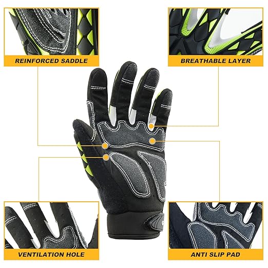 Safety Work Gloves Men Women, TPR Impact Gloves for Men Women, Anti-Vibration Gloves, Touch Screen Heavy Duty Work Glove for Gardening Construction Mechanic, Leather Tactical Glove, Medium