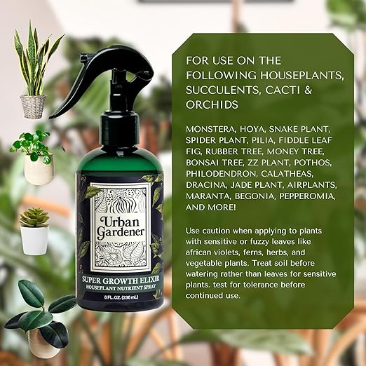 Organic Leaf Wellness Spray for Plants - Protect & Nourish Your Plants w/Chitosan, Yucca Extract, Liquid Kelp and Essential Oils - 8 oz House Plant Spray Bottle