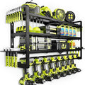 Hipidian Fathers Day Best Gifts for Daddy, Heavy Duty Power Tool Organizer Wall Mount- 400lb Capacity 4-Tier Storage Rack with 8 Drill Holders for Garage Tools, Birthday Gifts for Men Dad Husband