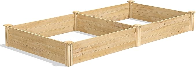 Greenes Fence Classic Cedar Raised Garden Bed, 4' x 8' x 10.5" (1/2" Thick) - Made in USA with North American Cedar