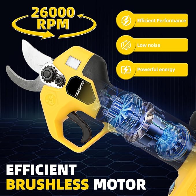 Pruning Shears Compatible with Dewalt 20V Battery, Brushless Cordless Pruning Shears with LCD Display and SK5 Blades, 0.8-1.2 Inches Cutting Diameter, for Branch Trimming (Battery Not Included)