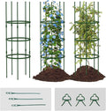 Giantex 3-Pack Tomato Cages, 60.5”Hx20” PE-Coated Metal Plant Cages & Supports w/Adjustable Height, 2-in-1 Round Trellis for Climbing Flower Vegetable Fruit, Potted Plant
