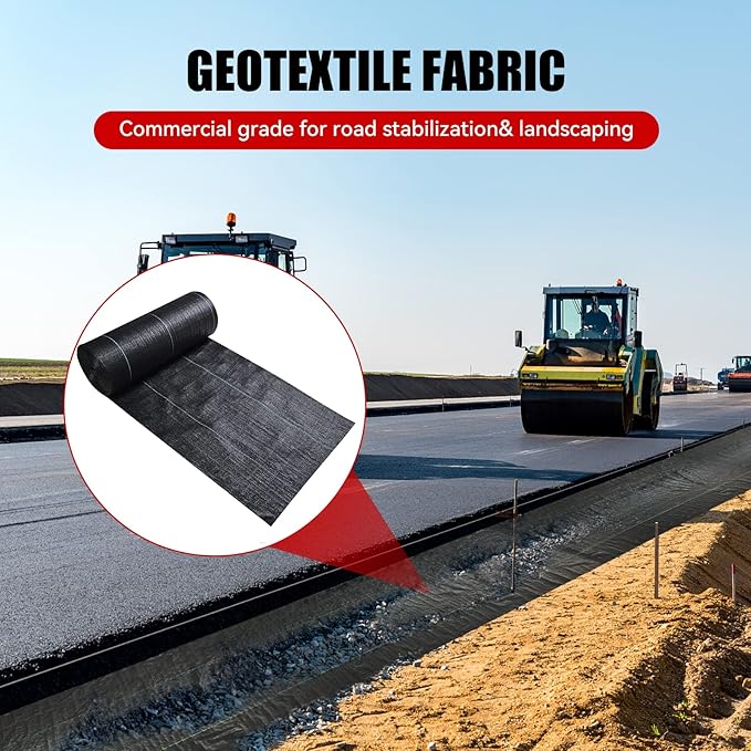 3.2oz 13ftx108ft Driveway Fabric, Premium weed barrier landscape fabric heavy duty Underlayment, Commercial Grade Driveway Road Fabric, Geotextile Fabric for Soil Stabilization, landscaping