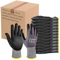 Gasoline Safety Work Gloves Extra Micro-Foam Nitrile Coated-120 Pairs,Endurance Seamless Knit Nylon Spandex,Dots on Palm, Dot Grip Gloves，Work Gloves Men and Women (120, L)
