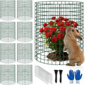 8 Pack Plant Protectors from Animals, 12''x16'' Metal Plant Cages for Outdoor Plants, Garden Plant Protector with Stakes & Zip Ties, Keep Rabbits Squirrels Out, Plant Cage for Flowers Vegetables
