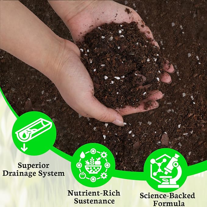 Blueberry Soil Mix 2qt- 100% Natural Organic Potting Soil for Blueberry Trees, Superior Drainage & Aeration, Ideal for Indoor & Outdoor Blueberry Plants