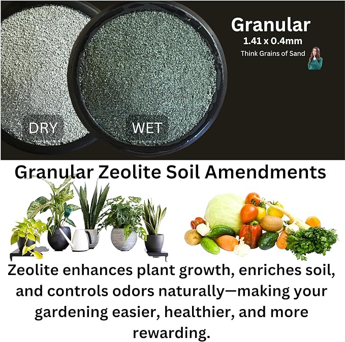 Zeolite Granular 24 Pounds 4 x 6 lb Bags for Garden Plant Soil Amendment Composting Aquarium Filter Media
