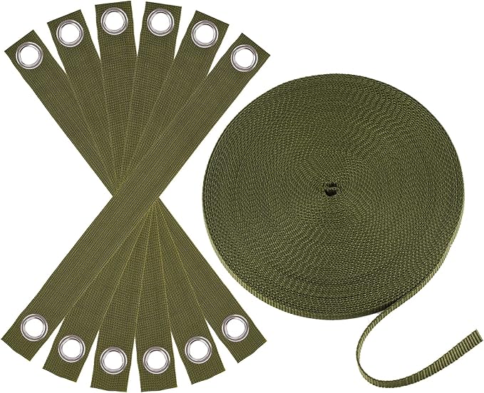Professional Tree Stake Kits for 2 Trees- 6pcs 15.7 Inch Tree Straps + 65.6 Feet Strong Rope for Plant Fix Straight Healthy Growth,Green