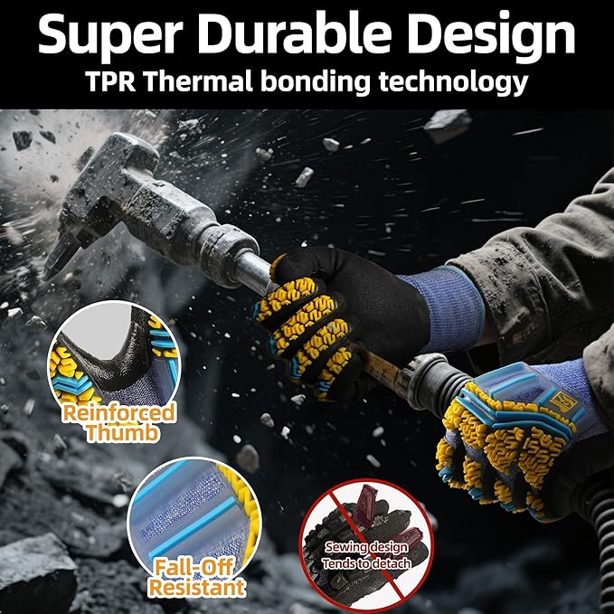 Schwer PRO-SKIN Impact Gloves with ANSI A4 Cut Reistant Protection, Flexible and Comfortable Work Gloves with Grip，Touchscreen, Used for Oil and Gas E&P，Mechanic, Construction, XL, PM3900-T