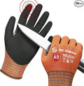Schwer ProGuard High Level Cut Resistant Work Gloves PR3326 for Extreme Protection，ANSI A9 Cut Gloves with Reinforced Thumb, Non Slip, Durable, Touch-screen, Orange 120 Pairs, L