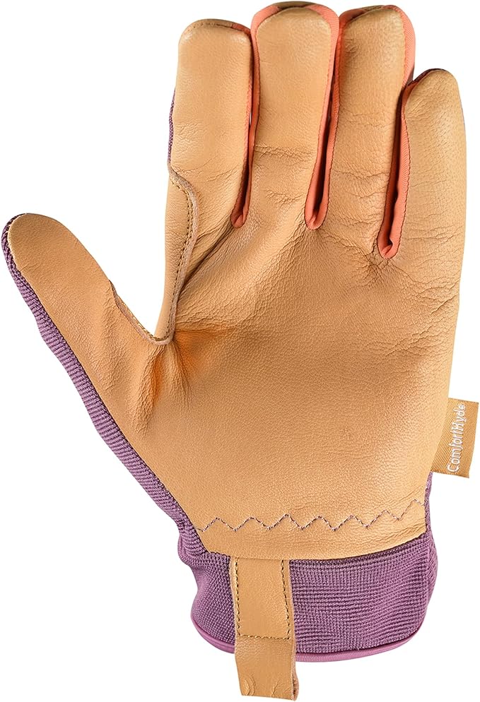 Wells Lamont Women's Leather Work Gloves, ComfortHyde Leather Hybrid, Breathable, Medium (7876M)