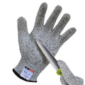 Cutting Gloves, 1 Pairs of Cut Resistant Gloves Food Grade, Cut Resistant Gloves for Kitchen, Oyster Shucking, Fish Fillet Processing, Carving Wood and Gardening(Large-Grey)