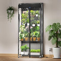 Barrina LH750 Pegboard Indoor Greenhouse with Grow Light, Plant Cabinet with 90W 5000K Full Spectrum Lamps, 3 Adjustable Pegboards, Timer, Wheel, for Foliage Plant, Seedling, 29.5x13.8x67.9IN