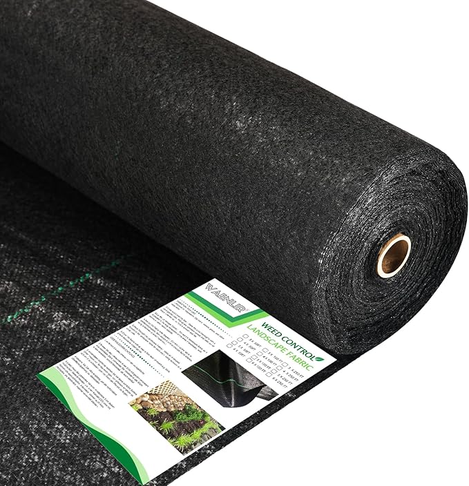 WAENLIR 5.8oz 3ft x100ft Heavy Duty Weed Barrier Landscape Fabric, Sturdy Weed Blocker Cover, Outdoor Gardening Weed Control Mat