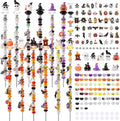 Beaded Garden Stake, DIY Halloween Decorative Garden Stake Kit, Beaded Fairy Wand with 12 in or 10 in Threaded Rod, Crystal Stopper, Large Holes Bead, Pendant,s Outdoor Thanksgiving Decorations kit