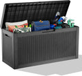 DRATO 70 Gallon Deck Boxes Outdoor Waterproof, Resin Large lockable Storage Box for Patio Furniture Side Table, Waterproof Storage Containers for Pool and Garden Accessories (70 Gallon, Black)