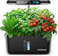 Ahopegarden Hydroponics Growing System Herb Garden: 10 Pods Indoor Garden Kit with LED Grow Light and Smart Temp & Humidity Display - Plant Germination Kit for Home Kitchen